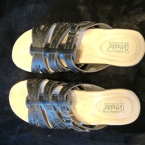 Black Croft&Barrow Ortholite Sandals